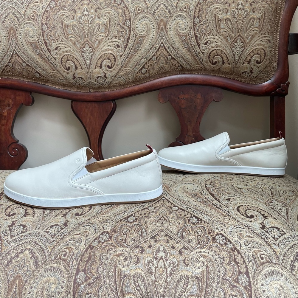 New Bally Hinka Bone White Lamb Leather Slip On Loafer Sneakers Size 10 NWOB - Picture 4 of 12
